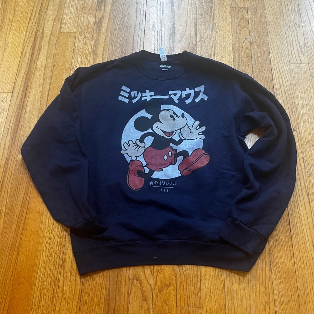 Jerzees navy blue Mickey Mouse Crewneck Sweater